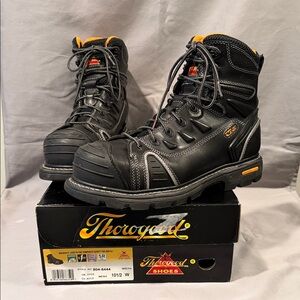 Thorogood Men's Black and Orange Composite Safety Toe Boots